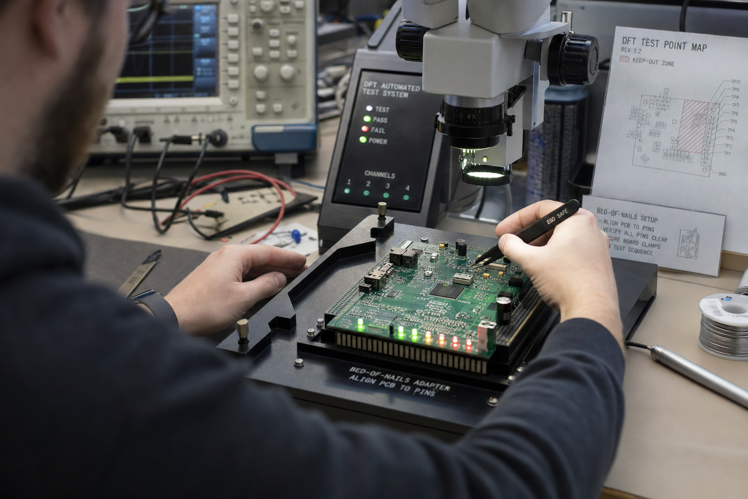 PCB design testpunten en componentplaatsing