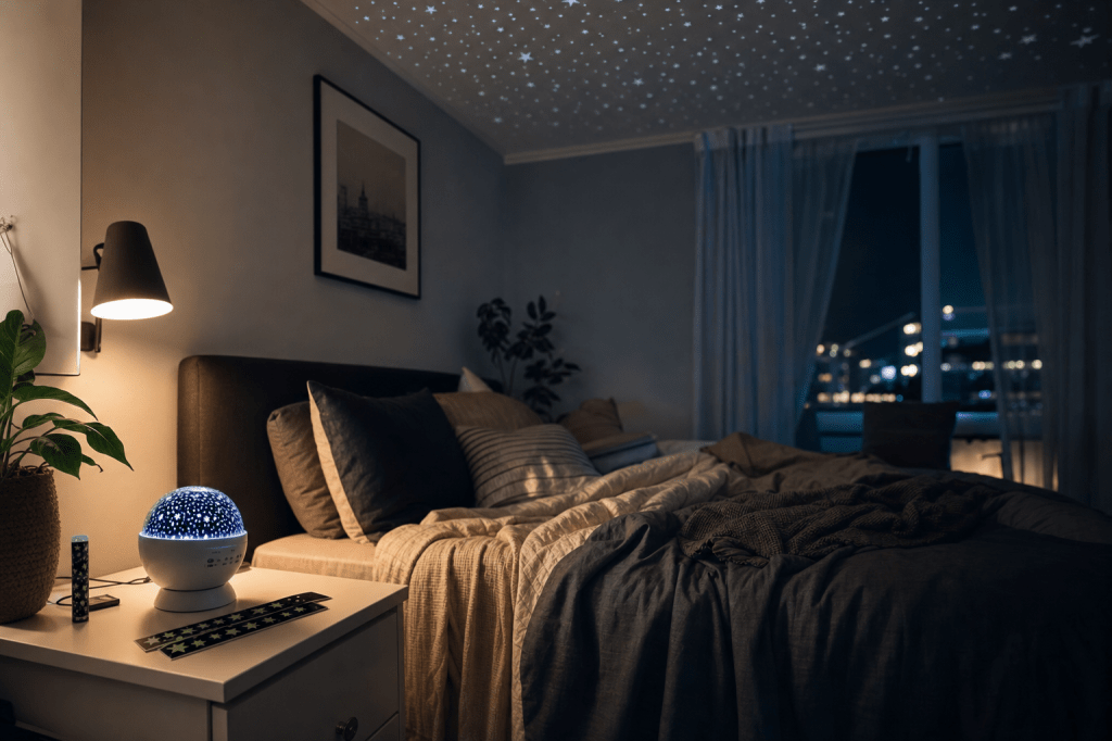 Hoe maak je een sterrenhemel in de slaapkamer zonder boren of permanente aanpassingen?