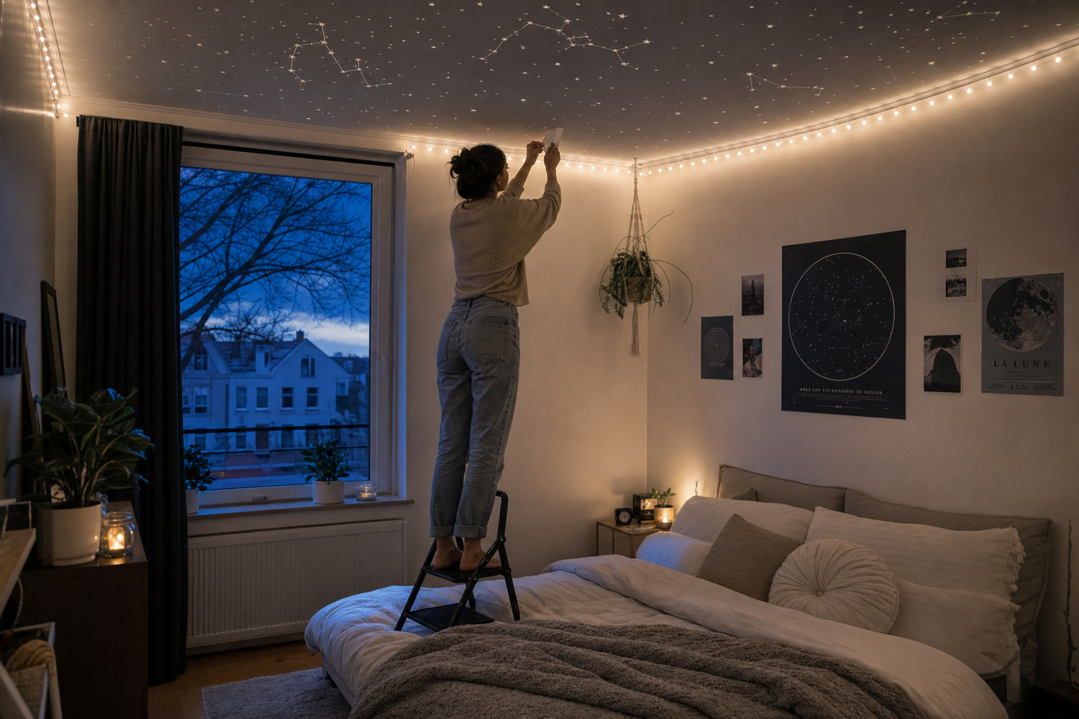 Tijdelijke sterrenhemel installatie