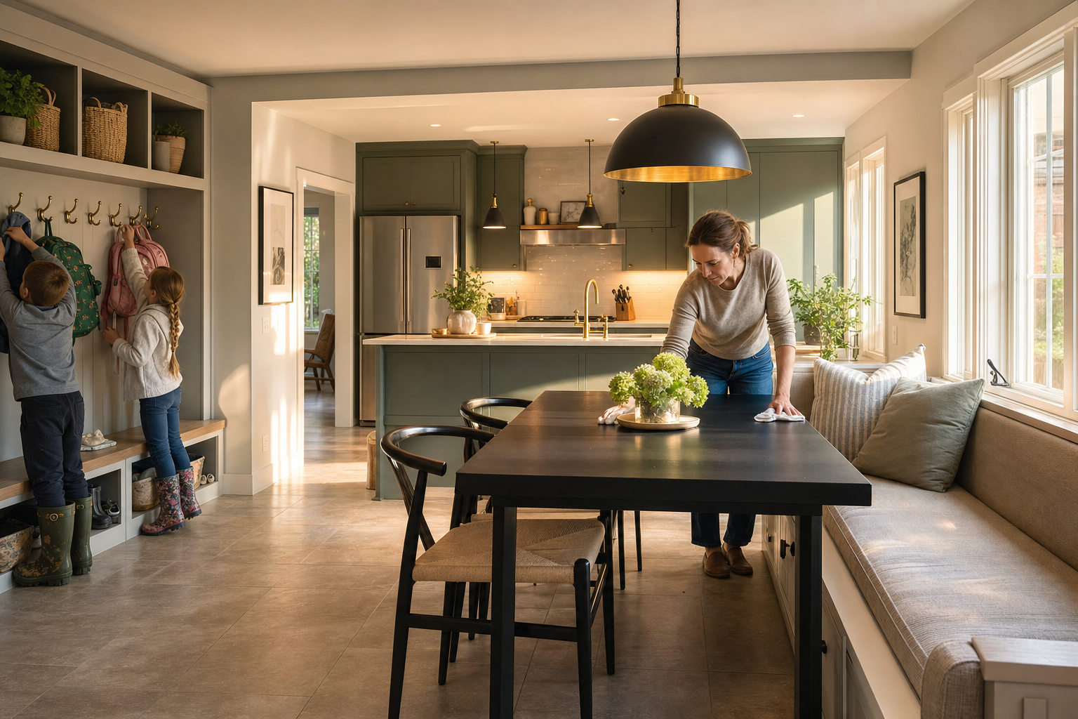 Praktische indeling kindvriendelijke woonkamer