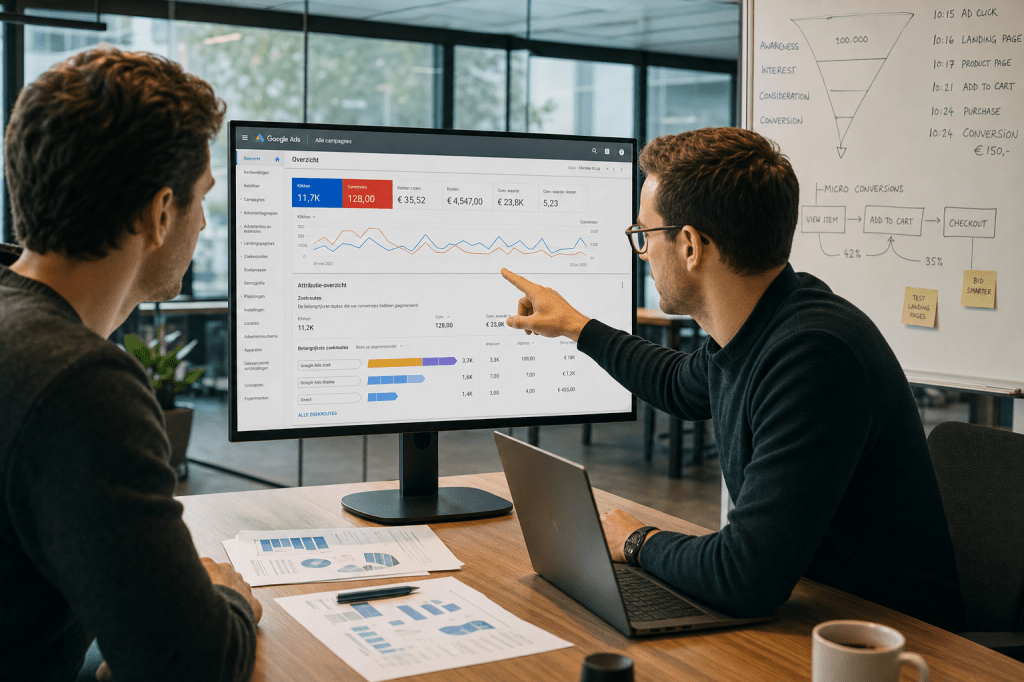 Welke KPI’s en attributiemodellen moet je gebruiken bij SEA advies om de echte impact van Google Ads op leads en omzet te meten?