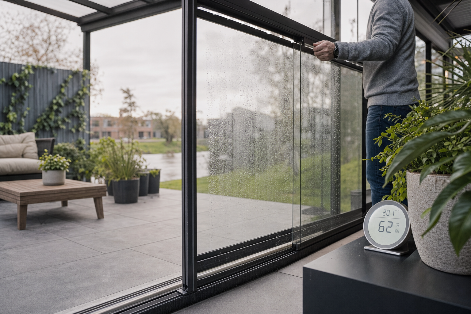 Ventilatie mogelijkheden glazen schuifwand